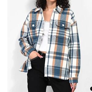 Vans Eliza Cream & Teal Flannel Shacket